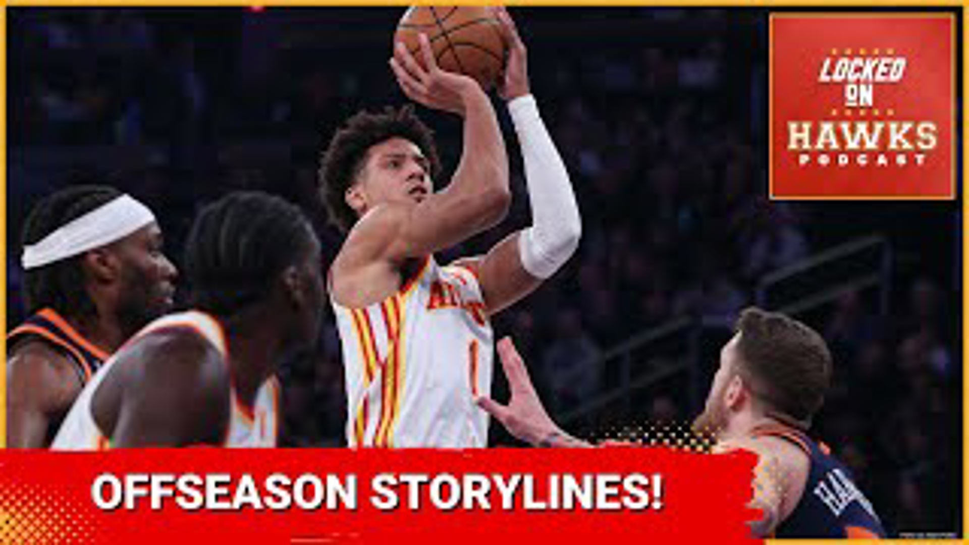 The show outlines seven offseason storylines for the Atlanta Hawks, ranging from Jalen Johnson's extension talks to a roster crunch, the Olympics, and much more.
