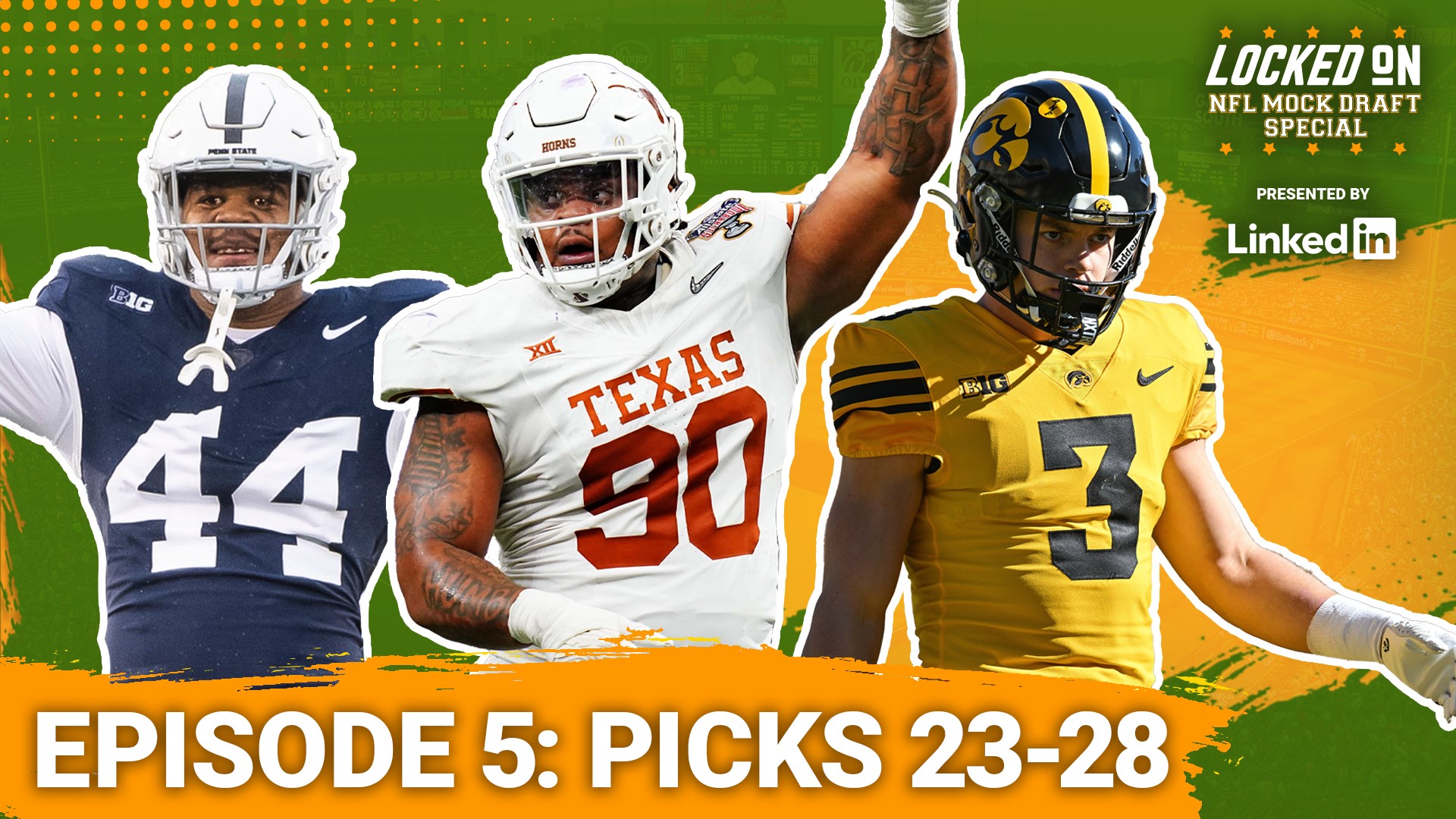 The 2024 Locked On NFL Mock Draft episode five sees the Arizona Cardinals, Dallas Cowboys, Green Bay Packers, Tampa Bay Buccaneers and New Orleans Saints make picks.