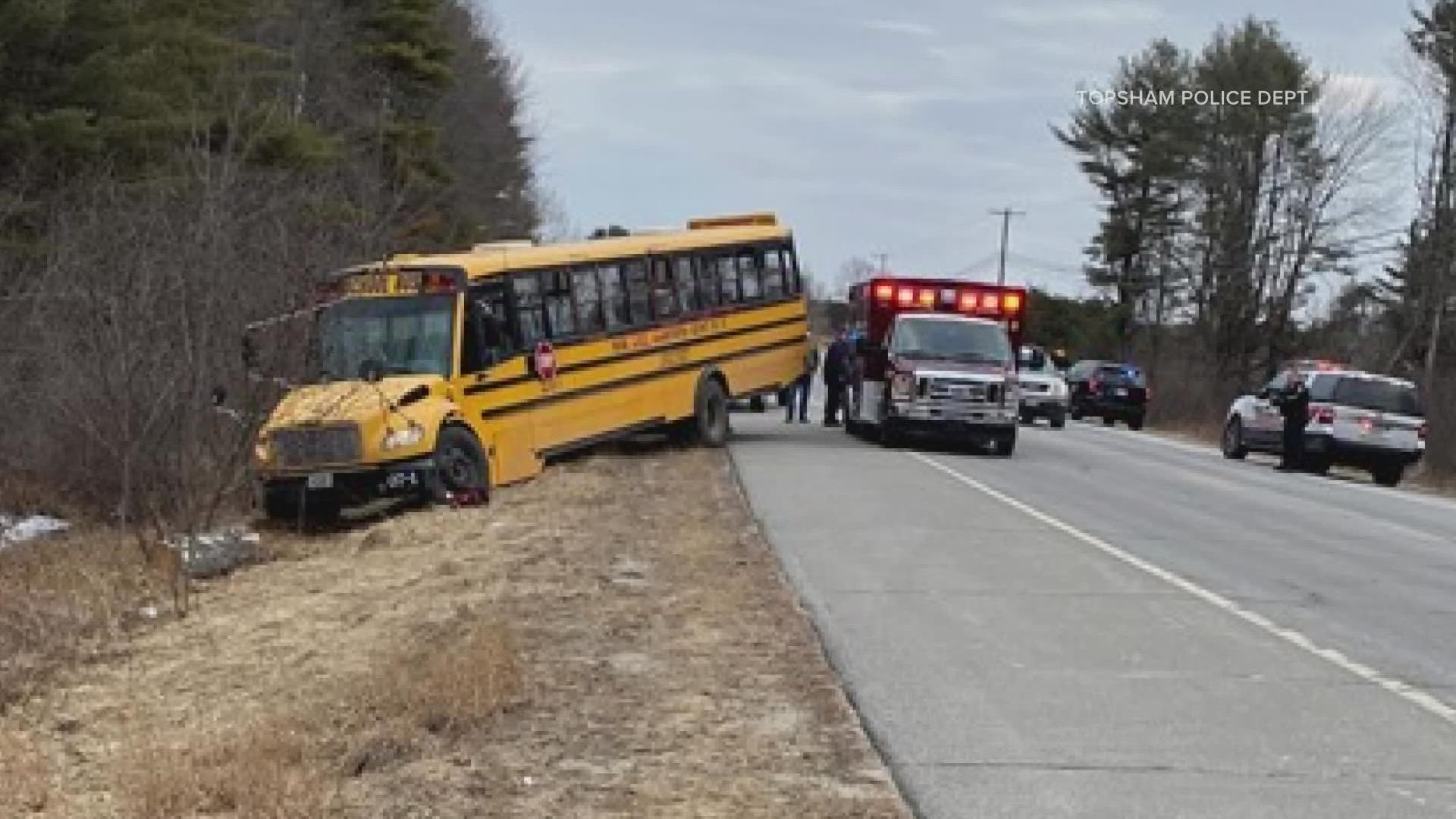 Connor and Seamus Collins were on a school bus on U.S. Route 201 in Topsham on Monday when the driver collapsed at the wheel.