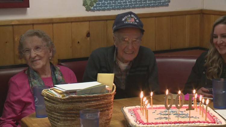 World War II veteran celebrates 100th birthday at Becky's Diner