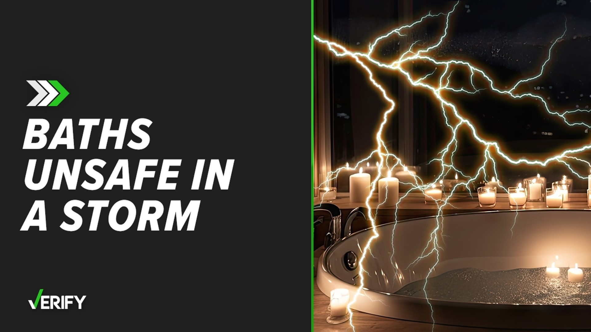 Because metal and water conduct electricity, there’s a chance lightning could travel through pipes and shock a person who’s bathing or taking a shower.