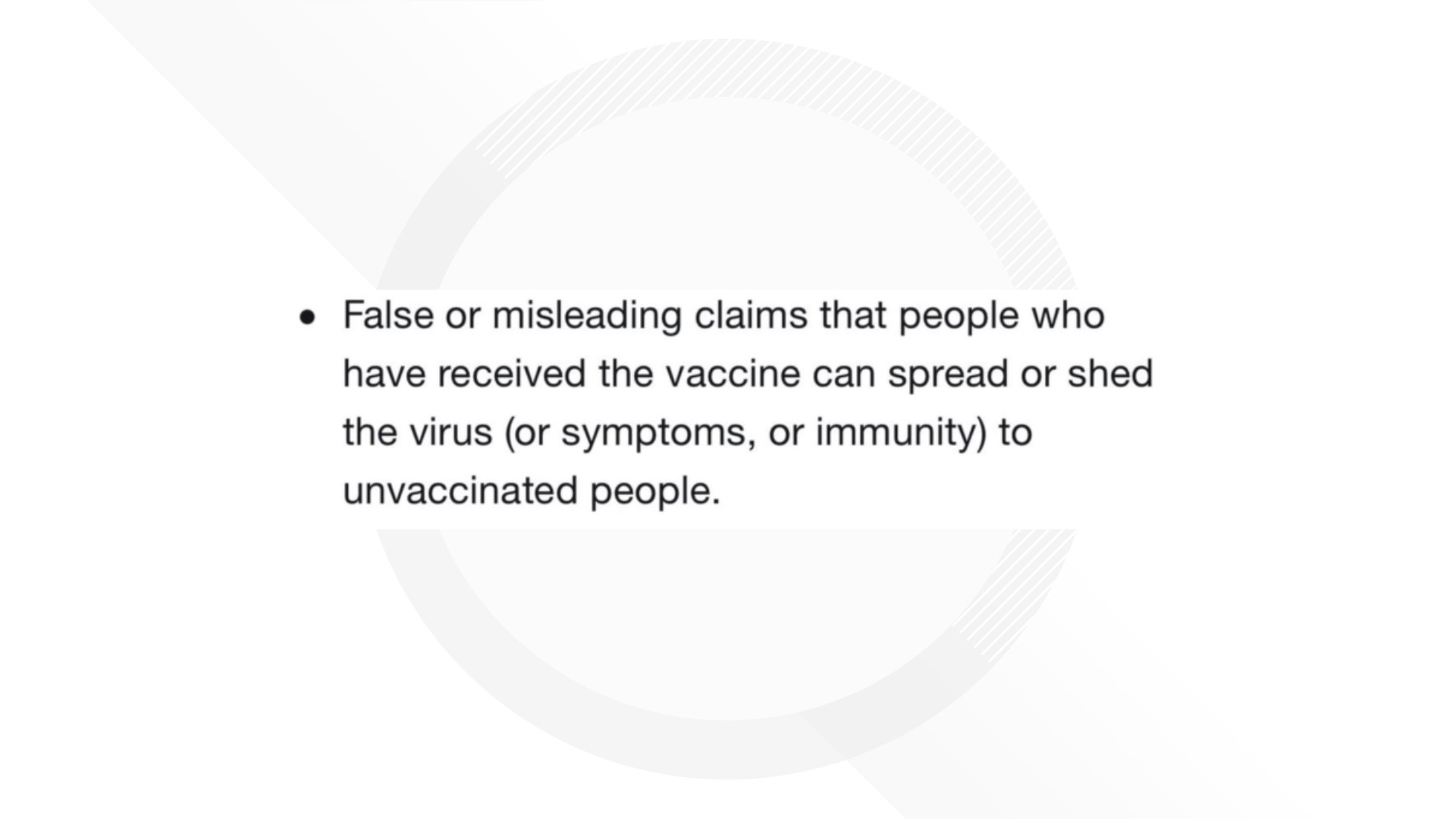No Twitter ban on claims vaccinated people spread COVID