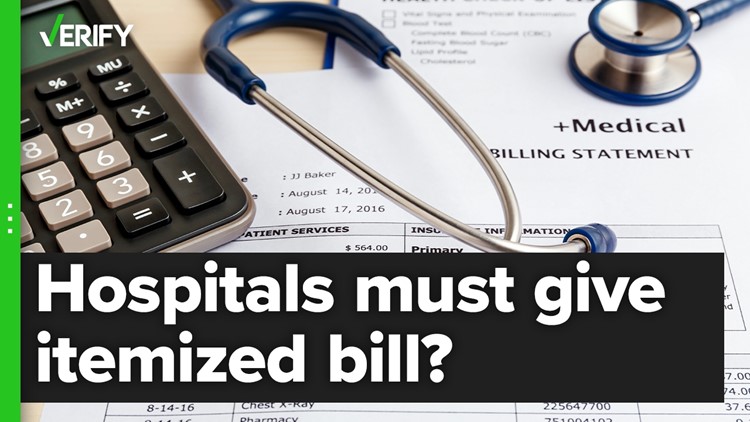 The claim that hospitals are legally required to provide an itemized bill upon request needs context