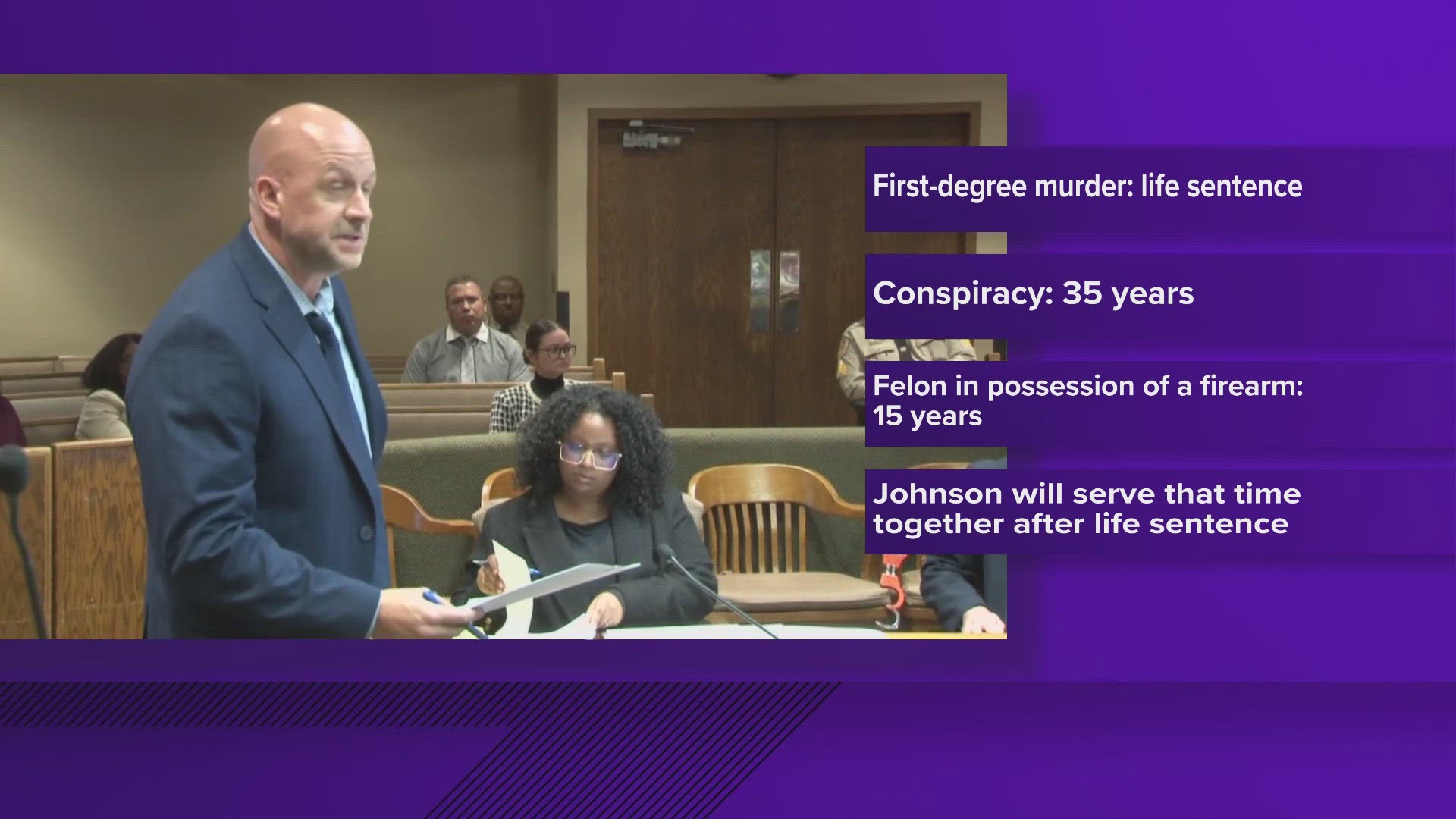 The sentencing comes after attorneys for Justin Johnson filed a motion on Oct. 25, 2024, asking the courts to vacate his sentence and grant him a new trial.
