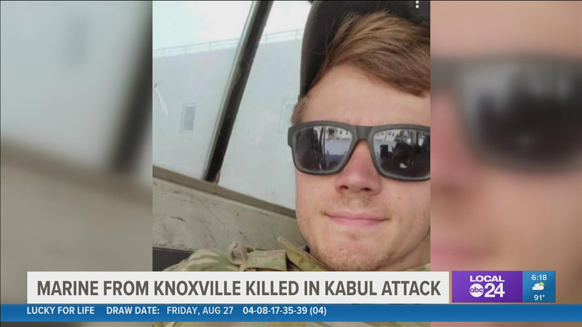 The Defense Department said Saturday that 23-year-old Army Staff Sgt. Ryan C. Knauss was killed in 
Thursday's bombing, along with 11 Marines and one Navy sailor.