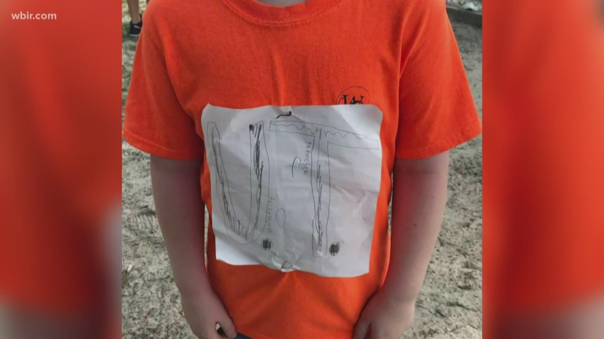 The young Vol fan proudly wore a drawing of the UT logo to school, but things took a sad turn at lunch when kids made fun of it. So, the Vol Shop and other departments on campus got together to get him some proper Vol gear.