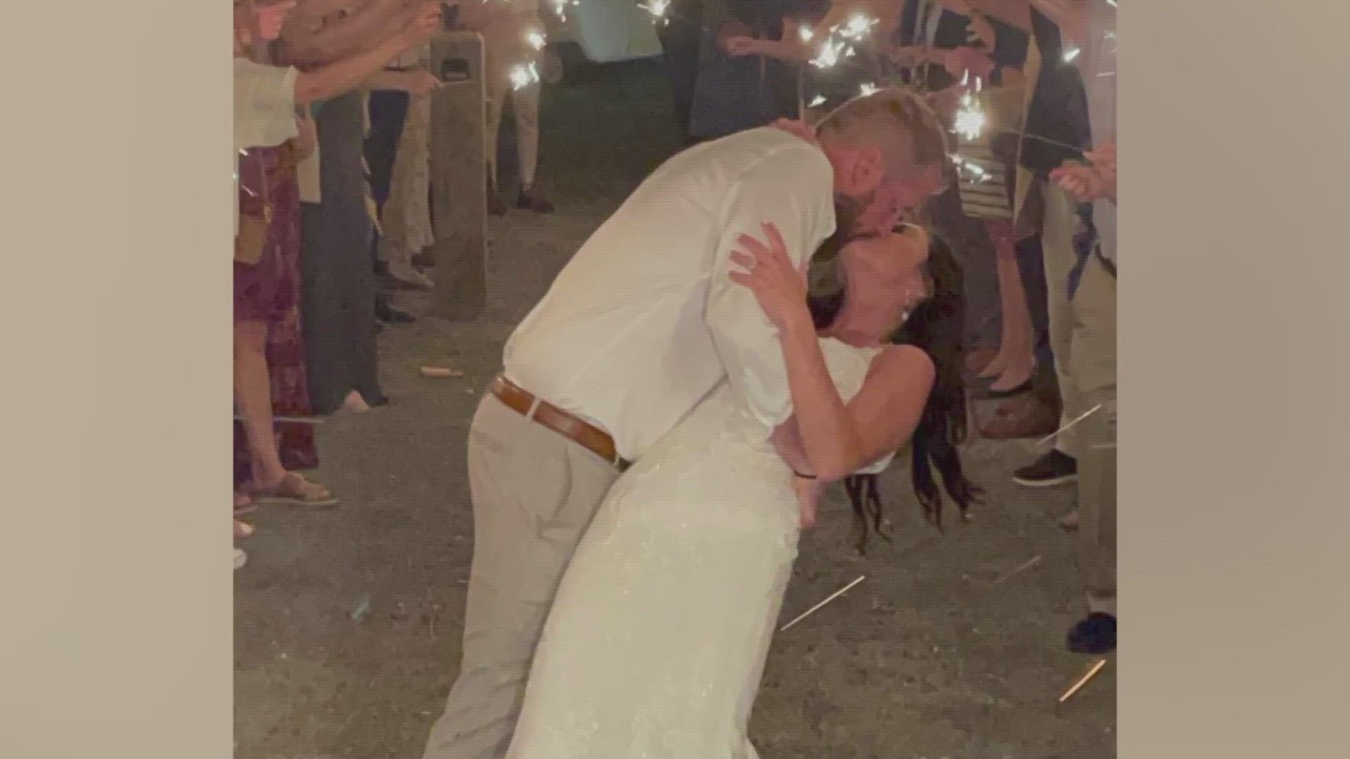 A new bride was killed and her husband seriously injured when a suspected drunk driver crashed into them just hours after their wedding.