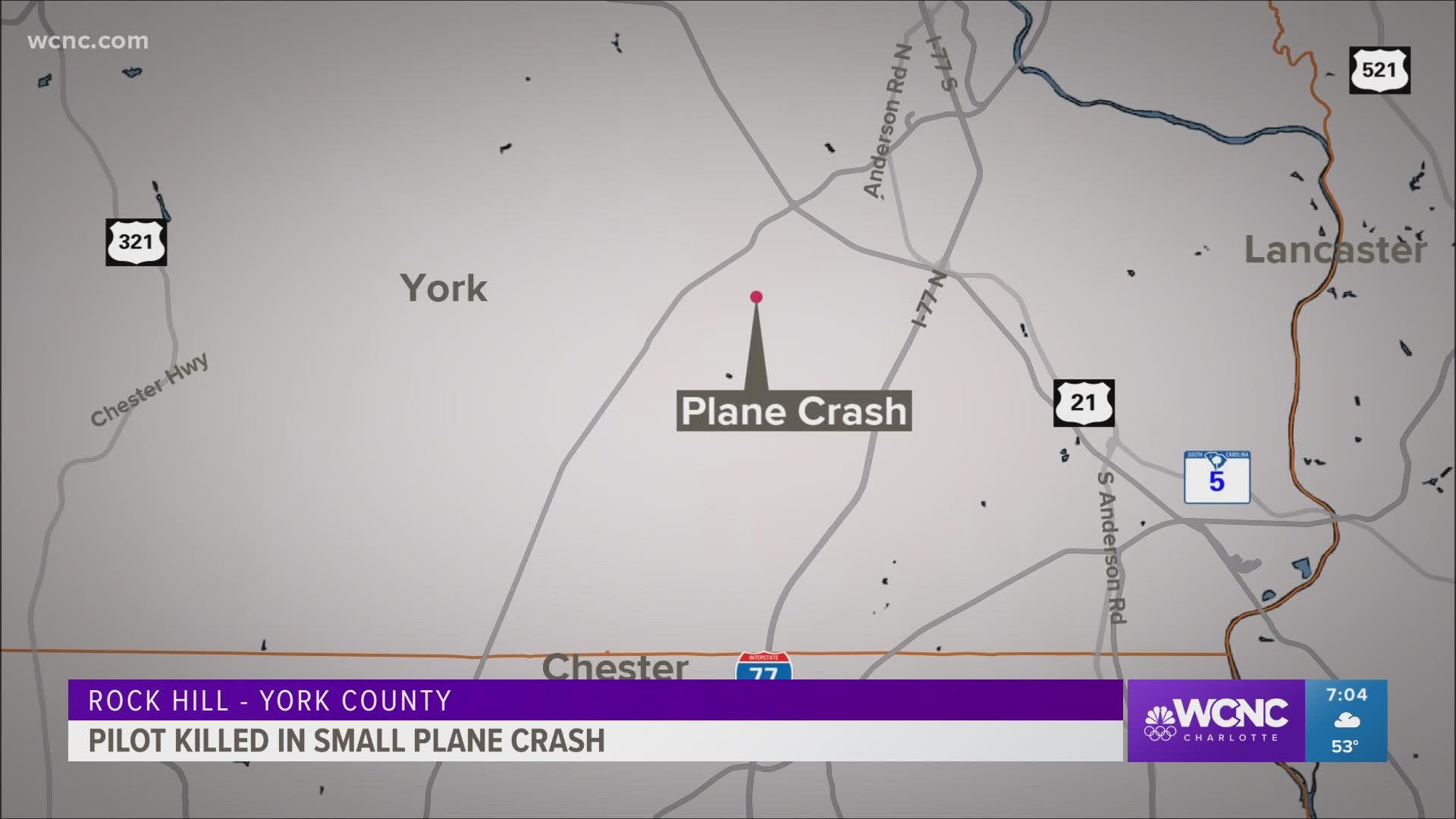 The pilot was flying from Georgia to the Rock Hill airport.