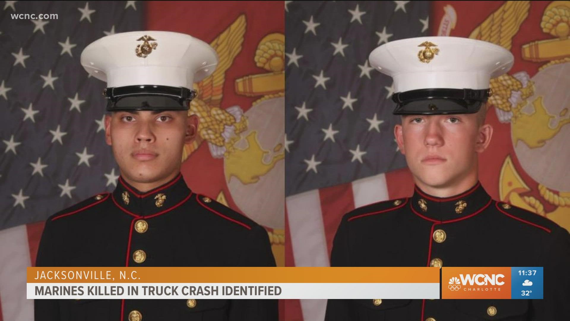 The two Marines from Camp Lejeune who were killed in a military truck crash in Onslow County have been identified. At least 17 others were hurt.