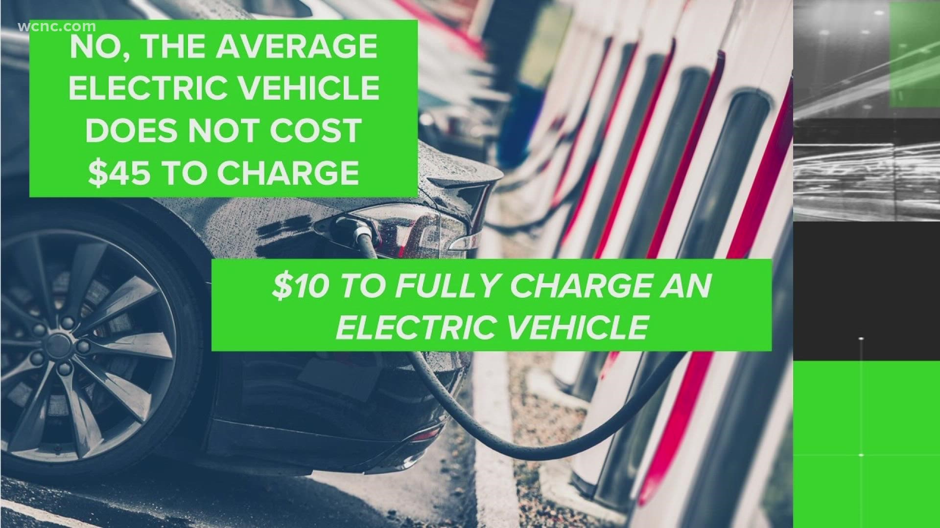 The U.S. Department of Energy (DOE) estimates the average electric vehicle has a 66-kilowatt-hour battery and can go about 200 miles per full charge.