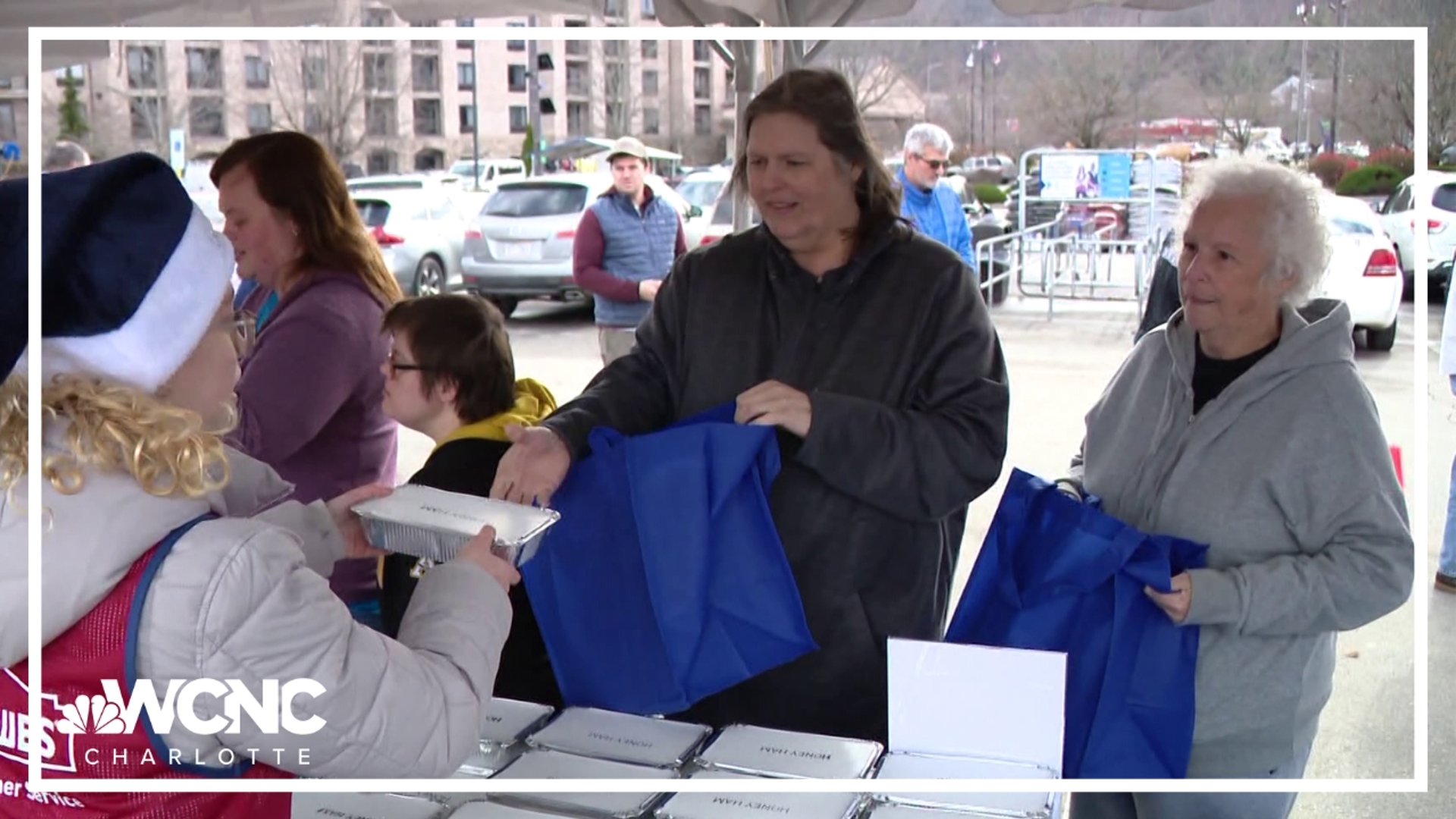 Two months after the storm tore through western North Carolina, families get a major helping hand for a family holiday.