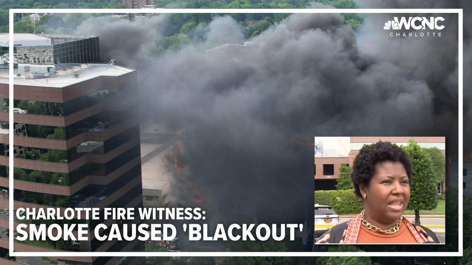 One witness said the sky went completely dark when huge fire broke out near SouthPark Mall in Charlotte, North Carolina.