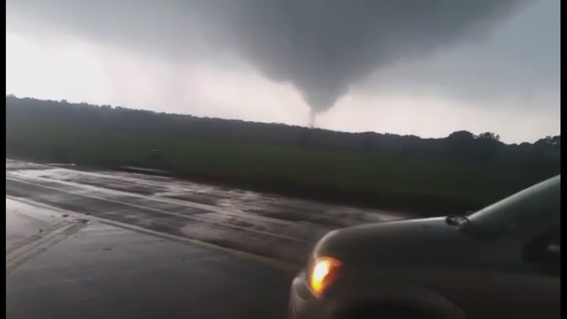 RAW VIDEO Tornado forms in Eustace, Texas