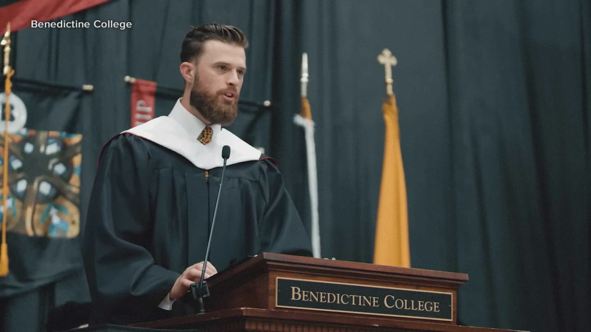 He gave a college commencement speech criticizing working women and calling Pride Month a "deadly sin."