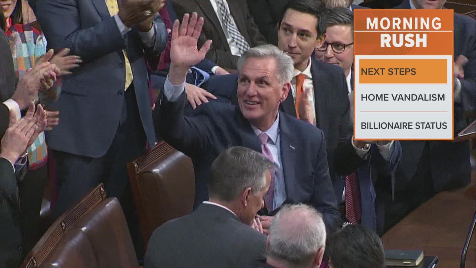 Republican Kevin McCarthy was elected House speaker on a historic post-midnight 15th ballot early Saturday.