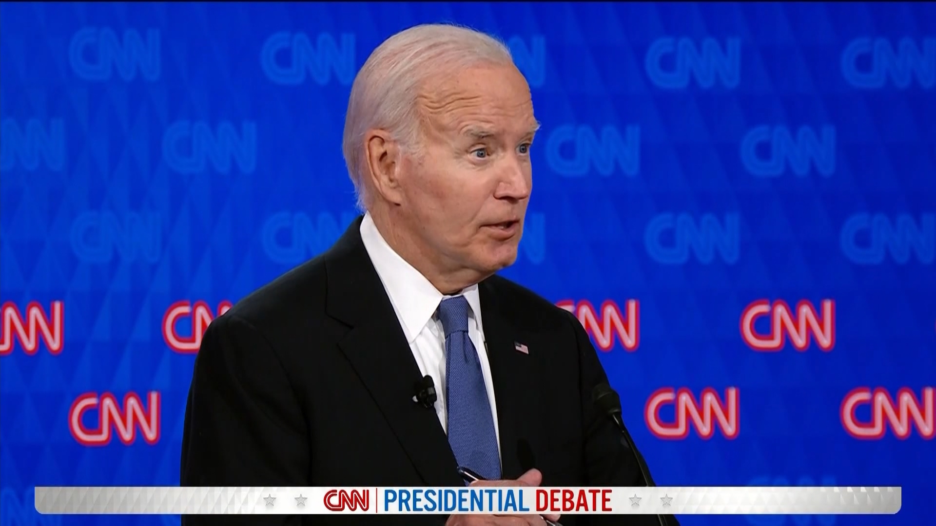Trump made fun of Biden during the end of a topic.