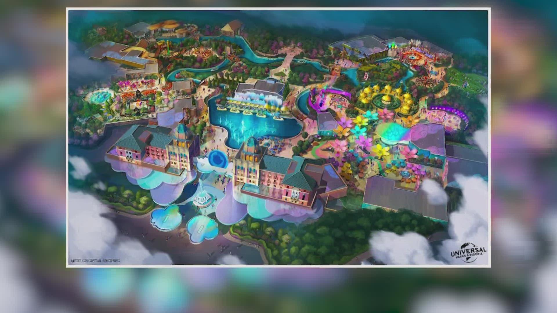The park will be a kids-themed park with immersive experiences and rides involving Universal movies, leaders said