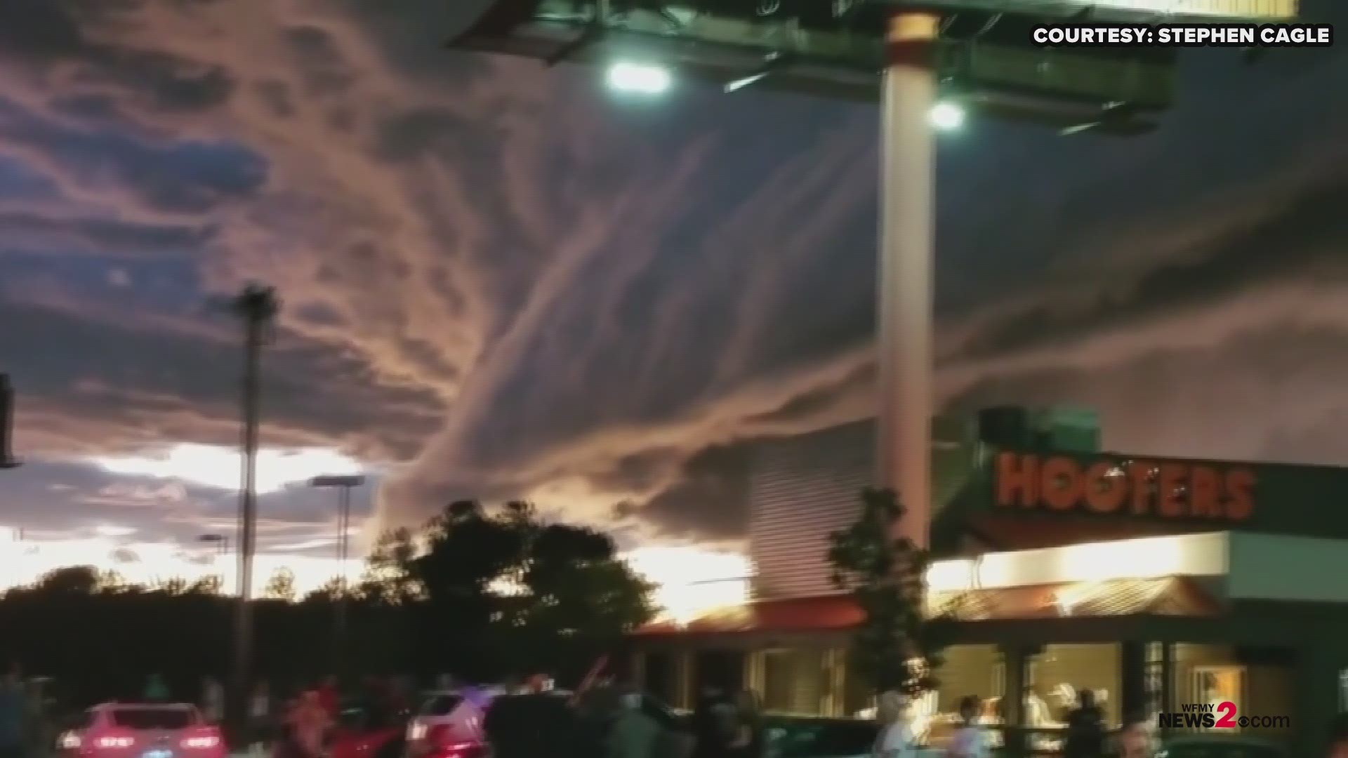 YIKES! THIS IS EERIE! You're looking at video of a shelf cloud moving out of a thunderstorm in Myrtle Beach! Thanks to Stephen Cagle for sharing this video!