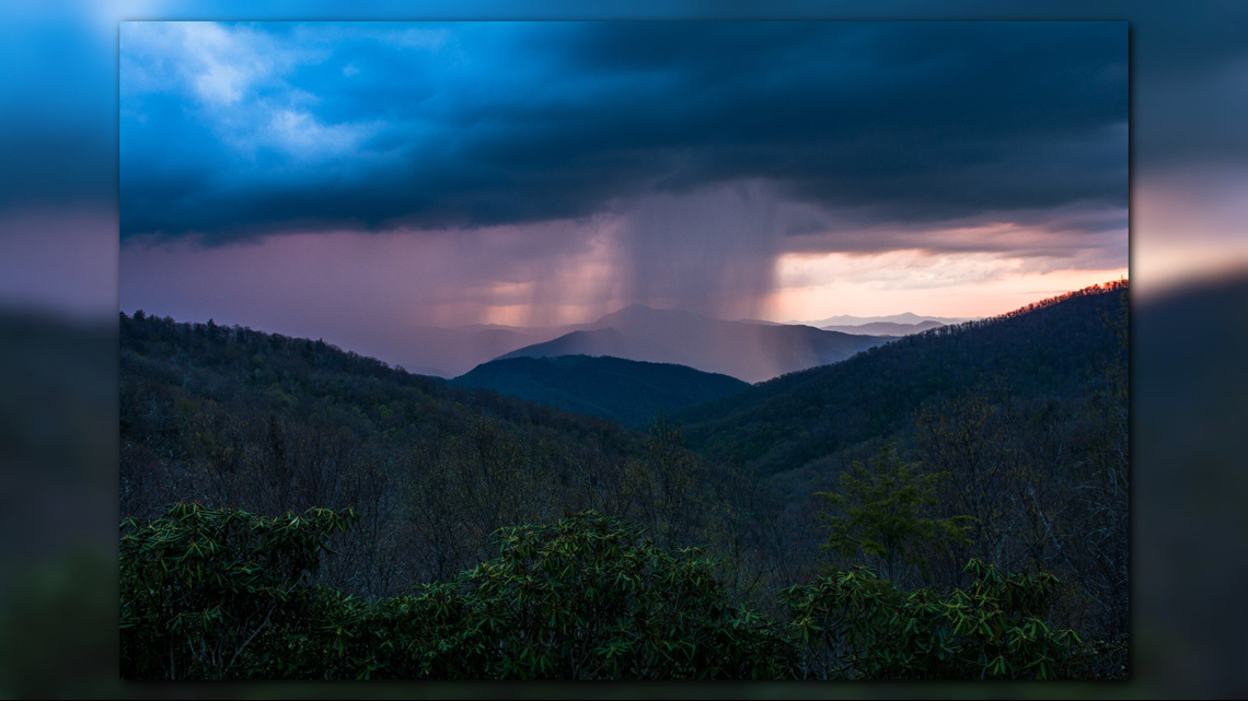 Blue Ridge Mountains Raining Photographer captures 'Purple Rain' at Mt. Pisgah on Blue Ridge Parkway ...