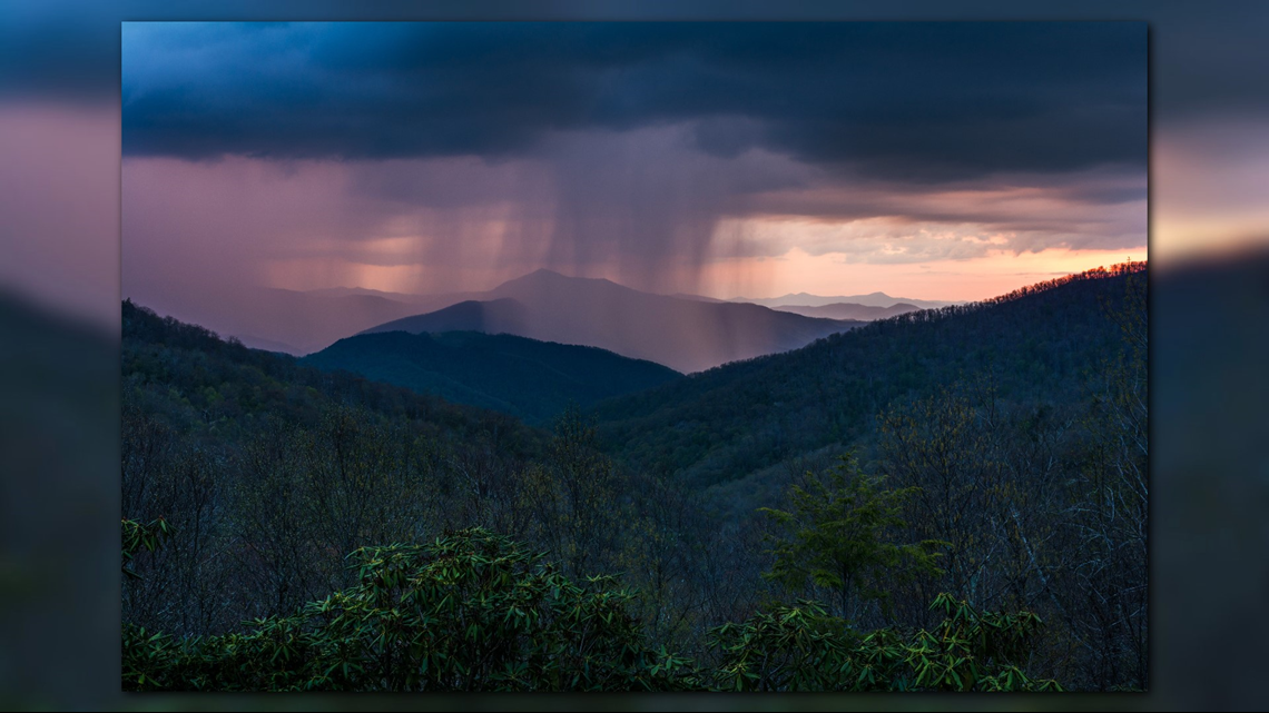 Blue Ridge Mountains Raining Photographer captures 'Purple Rain' at Mt. Pisgah on Blue Ridge Parkway ...