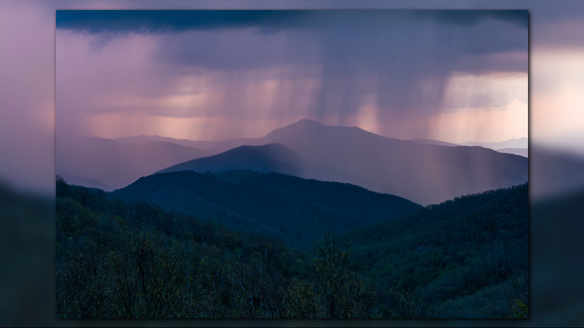 Blue Ridge Mountains Raining Photographer captures 'Purple Rain' at Mt. Pisgah on Blue Ridge Parkway ...