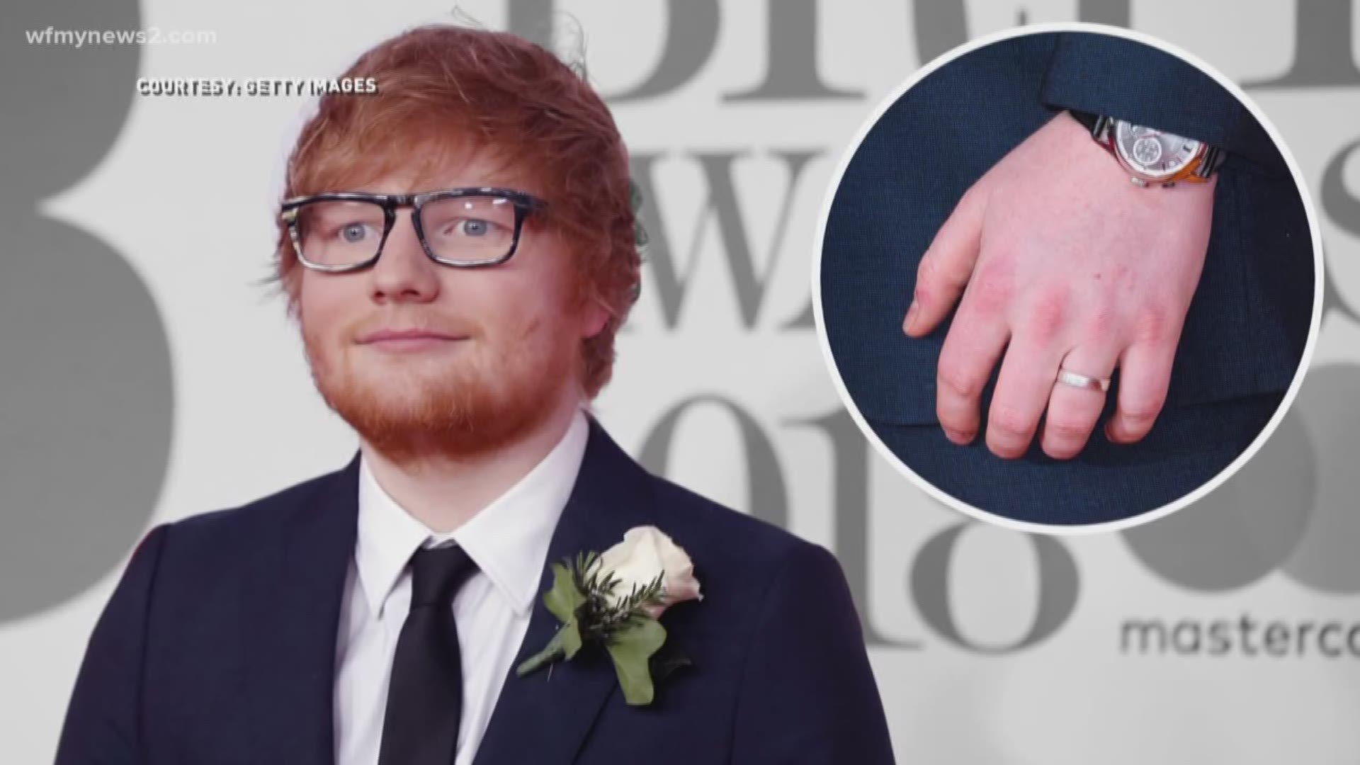 Ed Sheeran Wearing 'Man-gagement" Ring