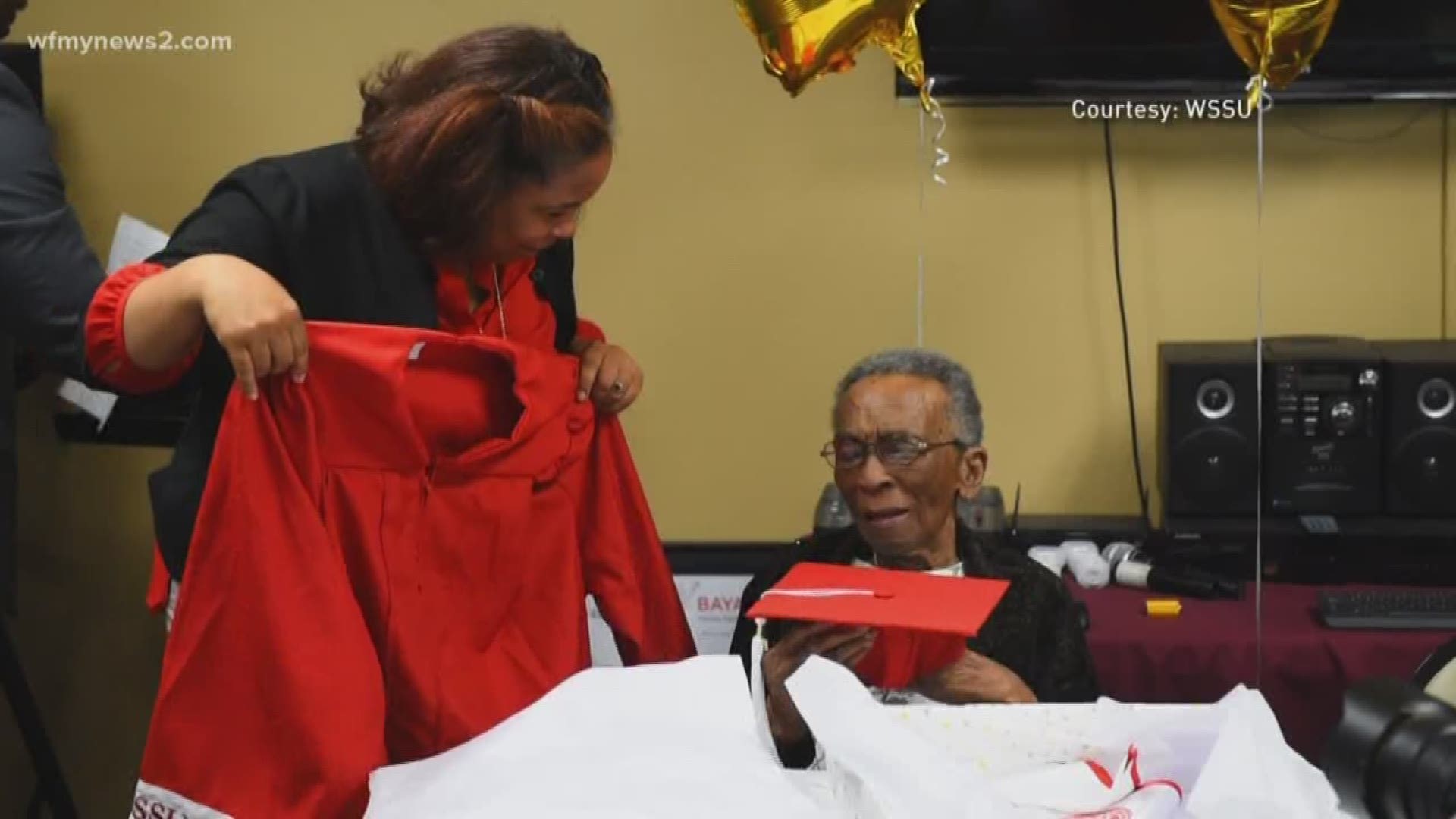 The world war two veteran says she's excited to finally get the opportunity the receive her degree at her alma mater's graduation ceremony.