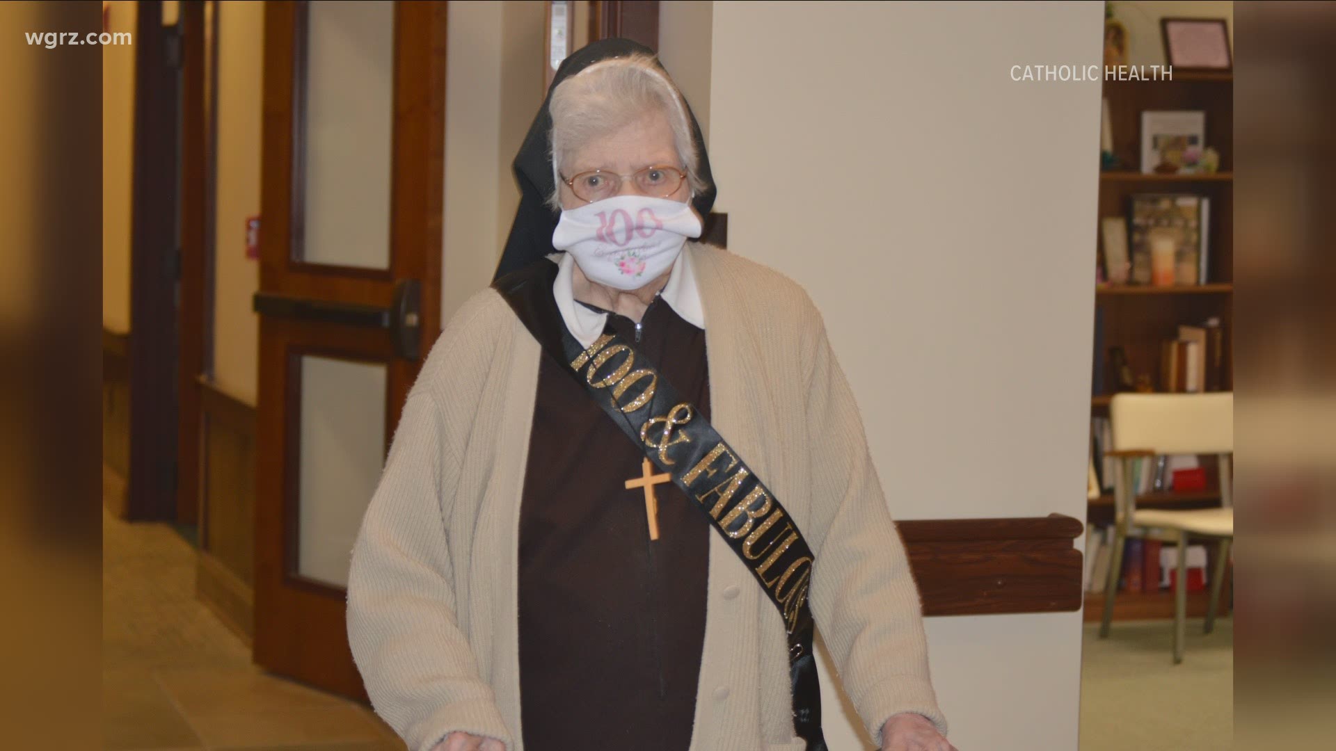 Sister Ursuline gets vaccine on her 100th birthday