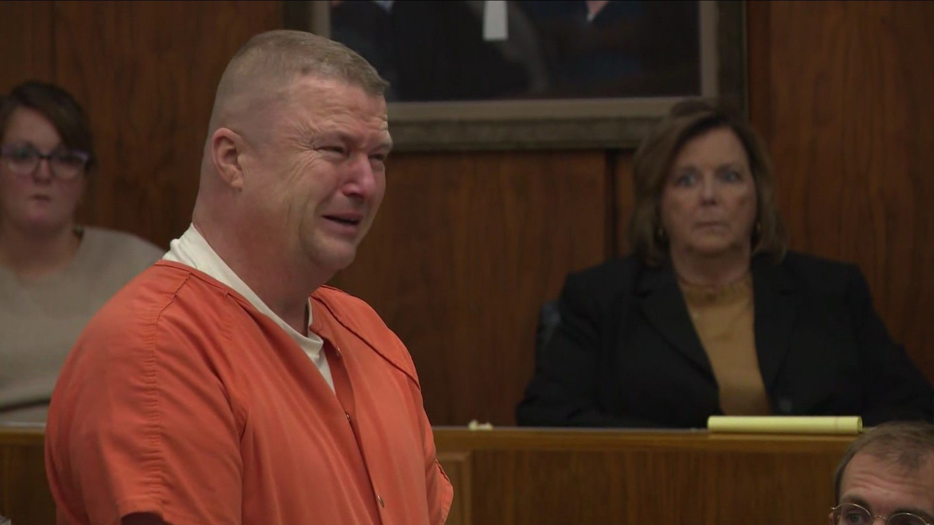 Former Indiana sheriff Jamey Noel got emotional as he apologized to his family, friends and colleagues during his criminal sentencing.