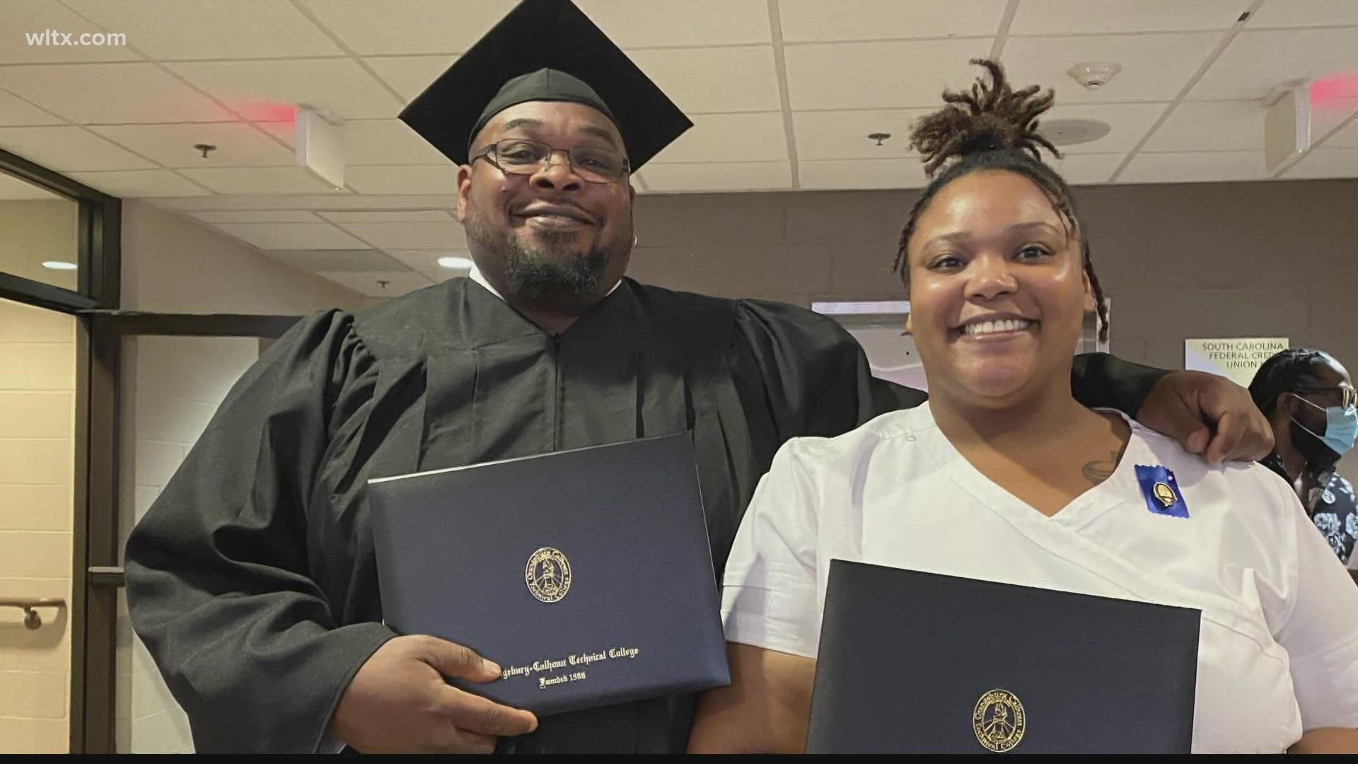 Raymond and Keiosha Hamilton graduated together from Orangeburg Calhoun Technical College after two years of working on their respective degrees.