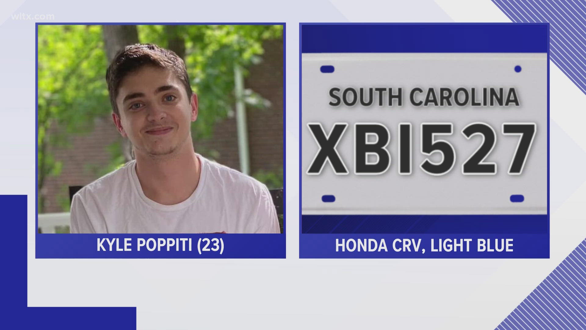Kyle Michael Poppiti, 23, vanished Saturday after a delivery run at the Chapin Post Office. His vehicle is missing, and police say he may be at risk.