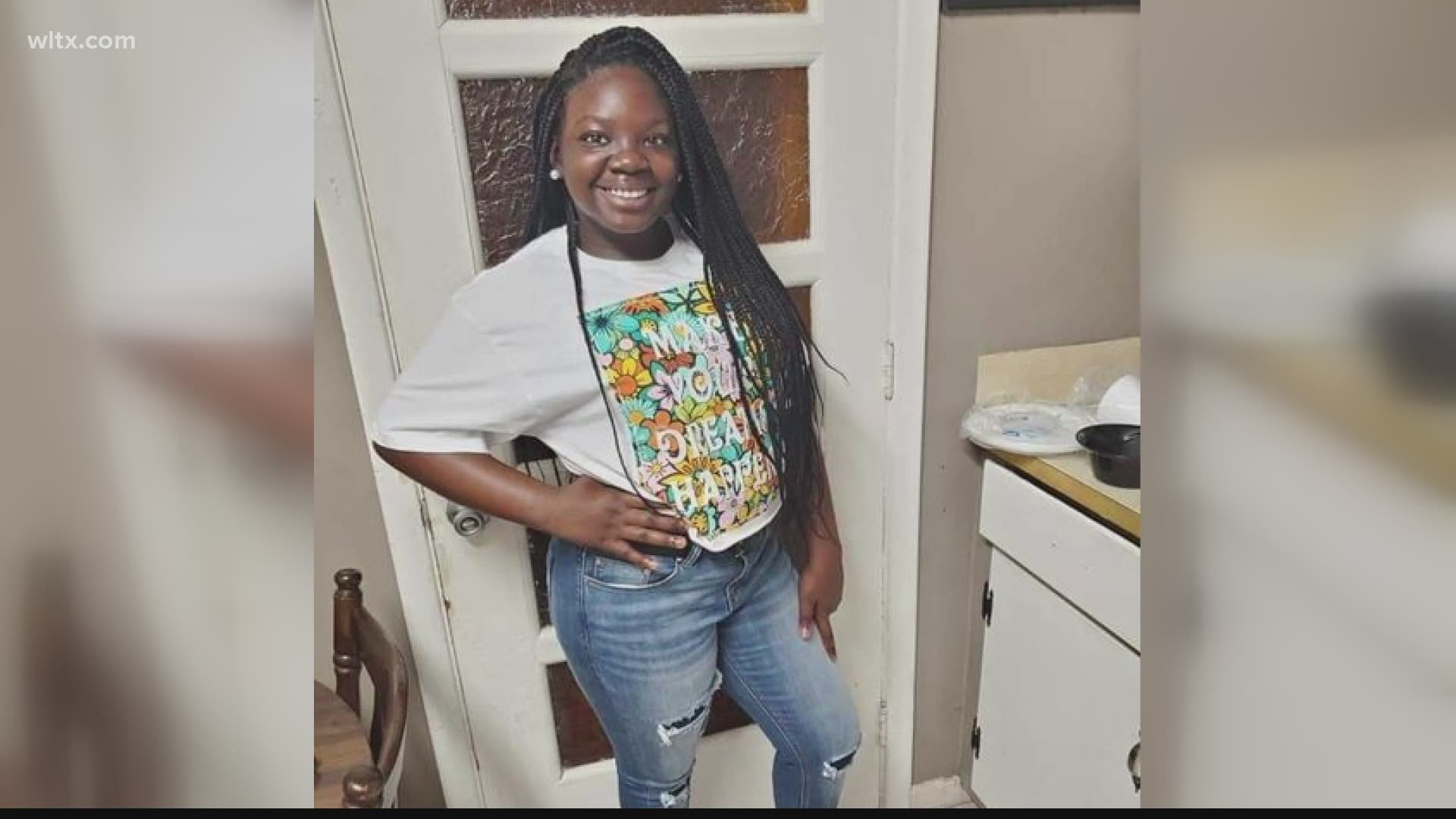 Officers say 11-year-old Tashya Jay was at a friend's home when stray bullets came into the house, striking and killing her.