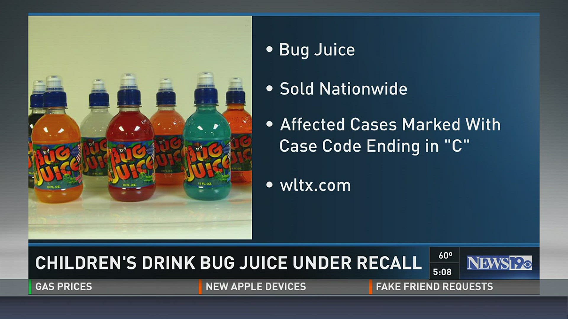 children's drink is under recall