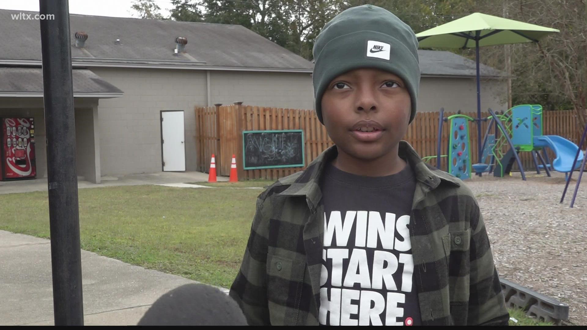 West Columbia boy holds coat giveaway at Felton C. Benton Park