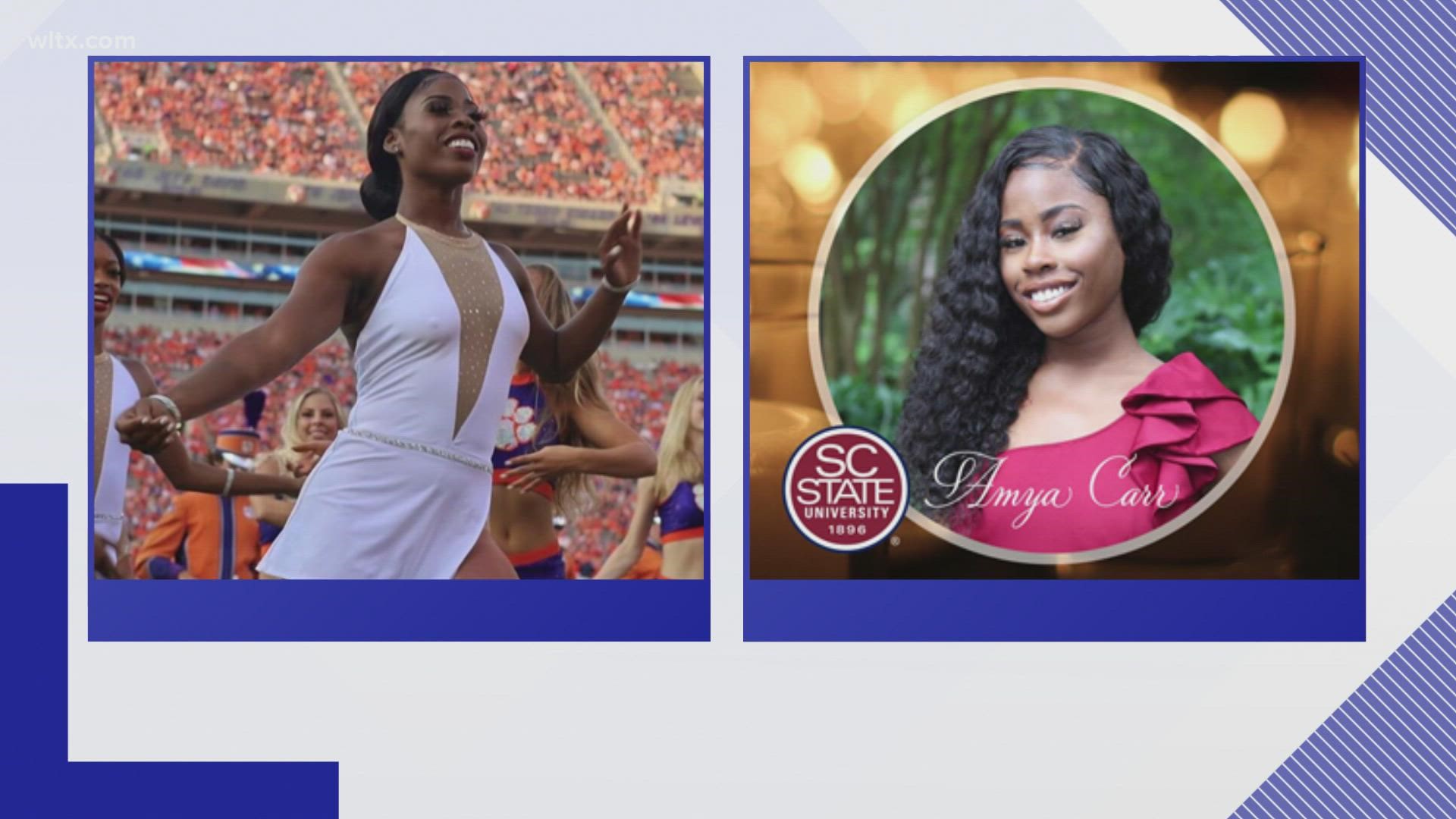According to SC State University, Amya Carr was majoring in communications and also a member of South Carolina State's dance team, the Champagne Dancers.