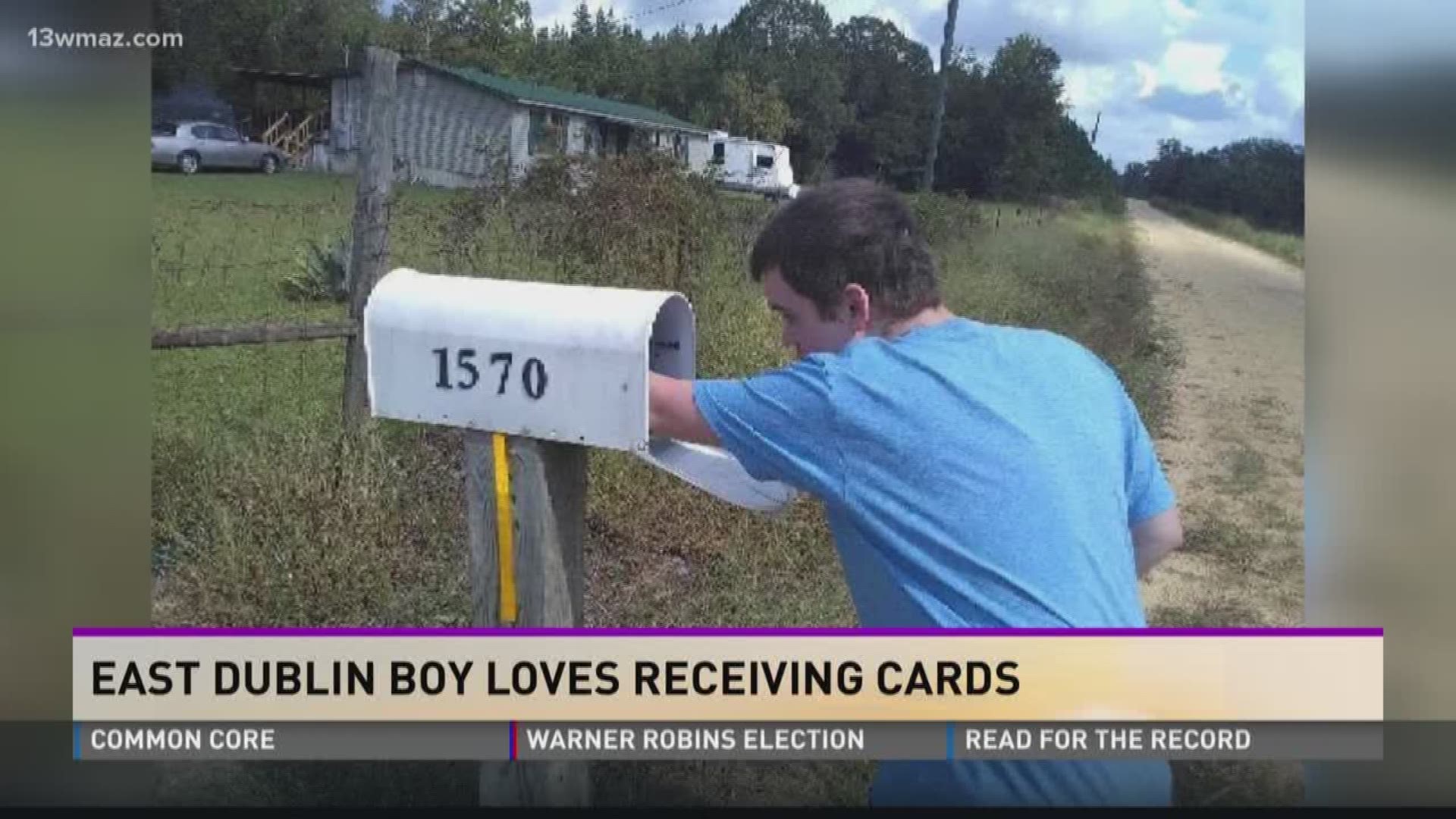 Part of Austin's therapy for autism and epilepsy involves walking out to the mailbox every day.