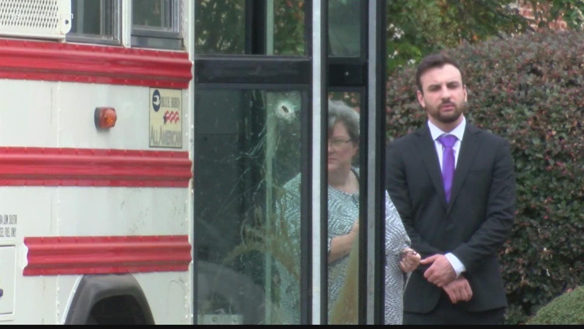 Jurors got a look at the prison bus where officers Curtis Billue and Christopher Monica died, and then Rowe's attorneys asked for a mistrial.