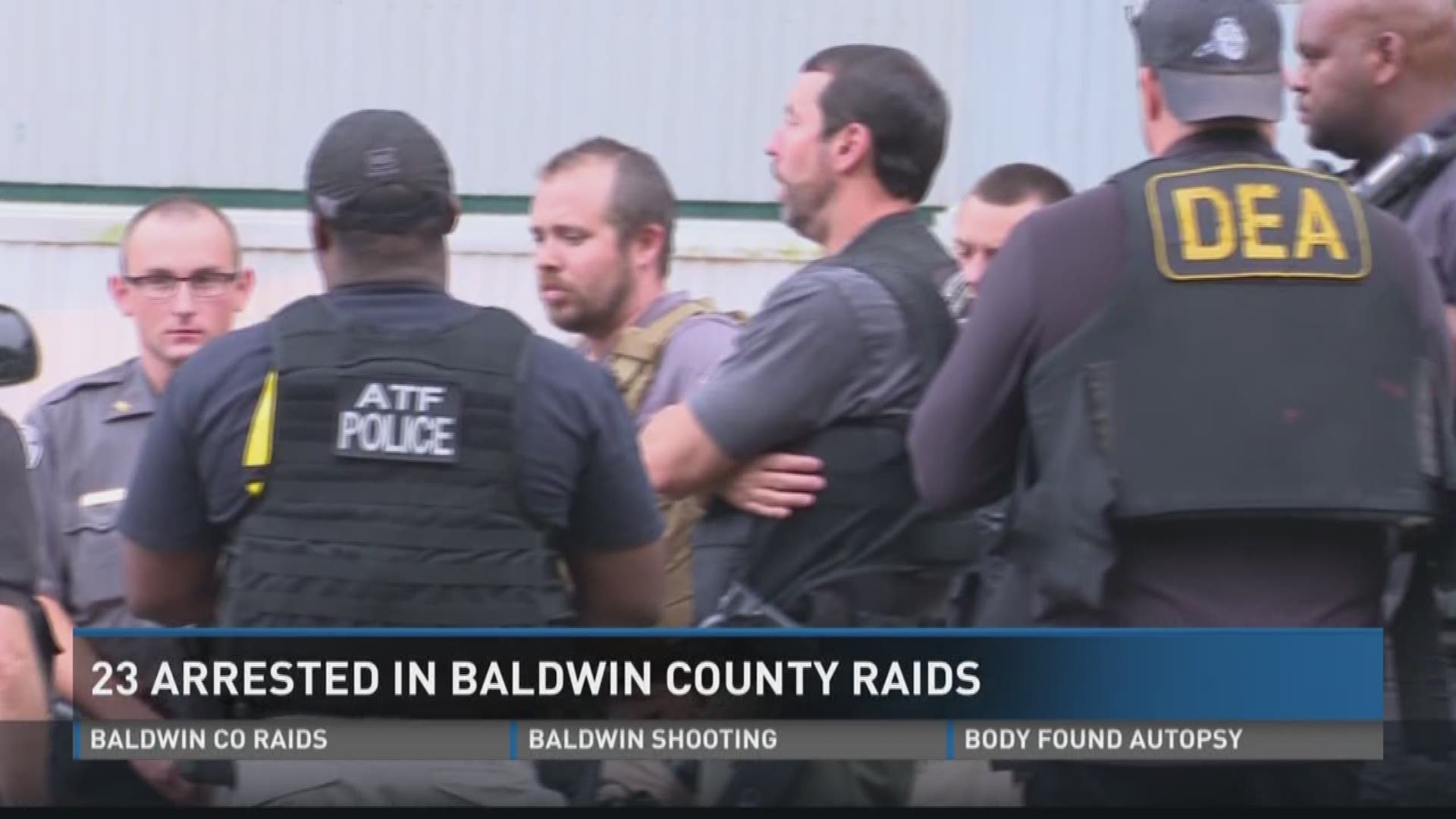 23 arrested in Baldwin raids