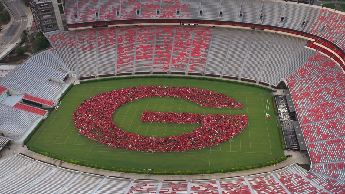 UGA University of Georgia freshman class G timelapse drone video ...