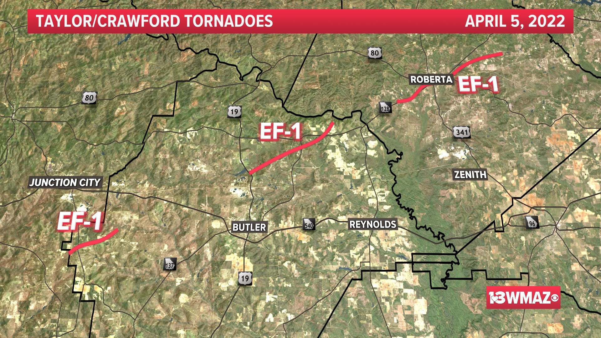 Here's a list of confirmed April 5-6 tornadoes in Central Georgia ...