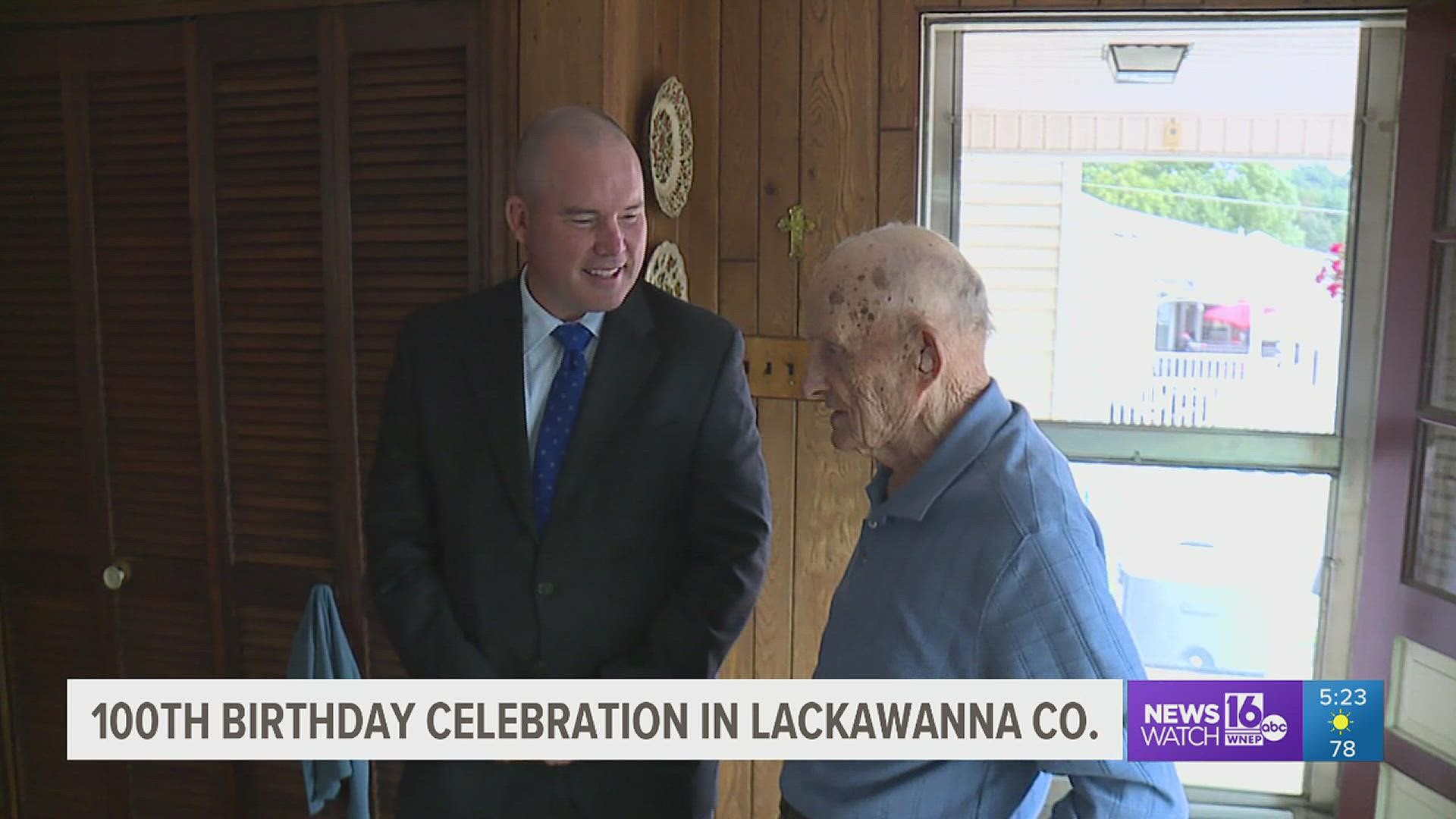 Benny Ciciloni was surrounded by friends and family at his home in Peckville for his 100th birthday.