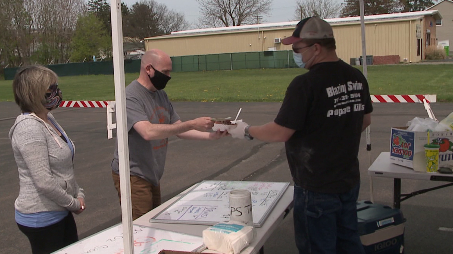 The firefighters invited several small businesses to bring their food trucks and serve up lunch to the community.