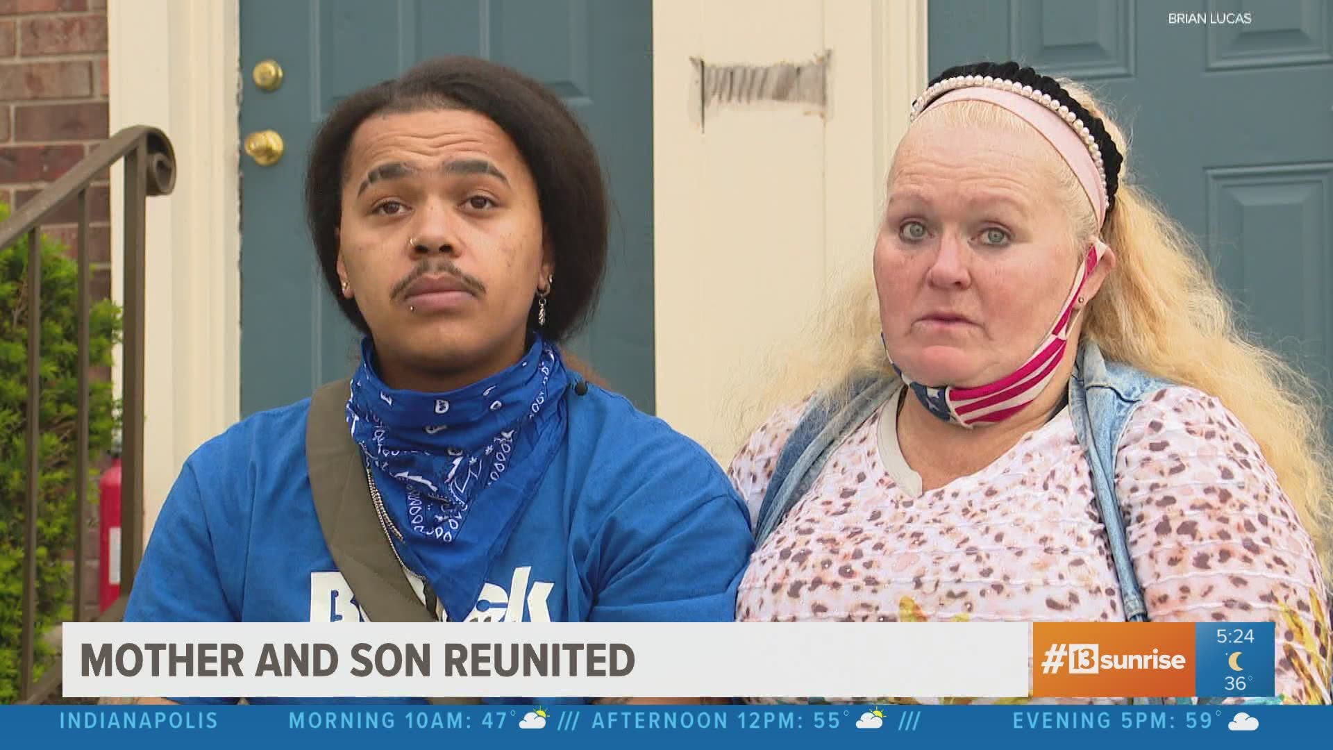 Social media helped a son locate his biological mother after 20 years apart.