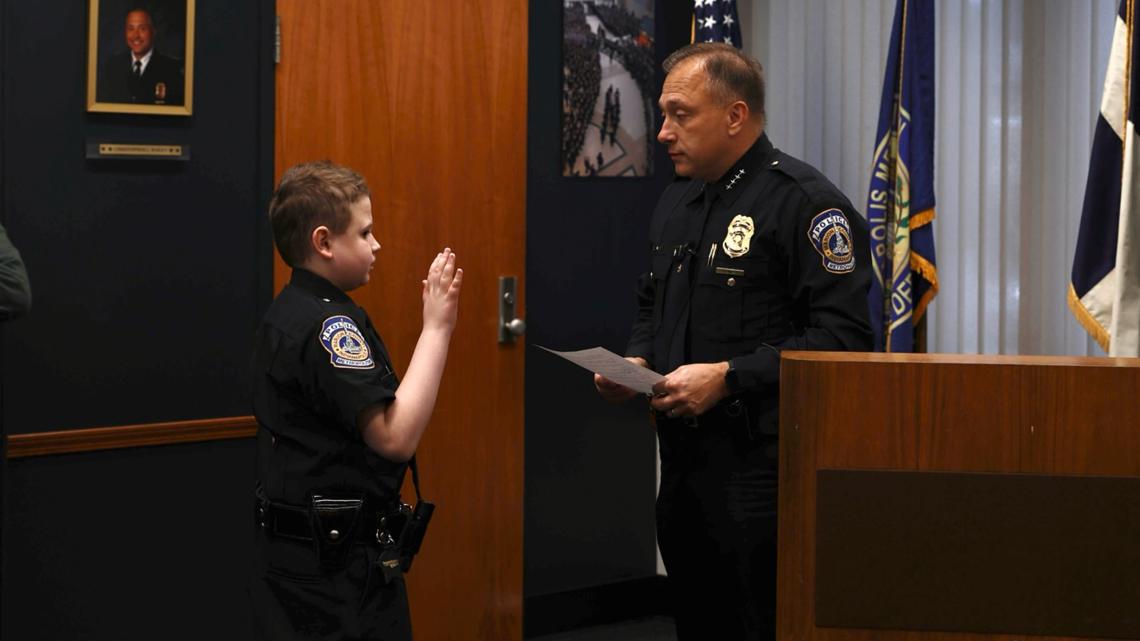 'Welcome to the IMPD family' | 12-year-old boy sworn in as honorary ...