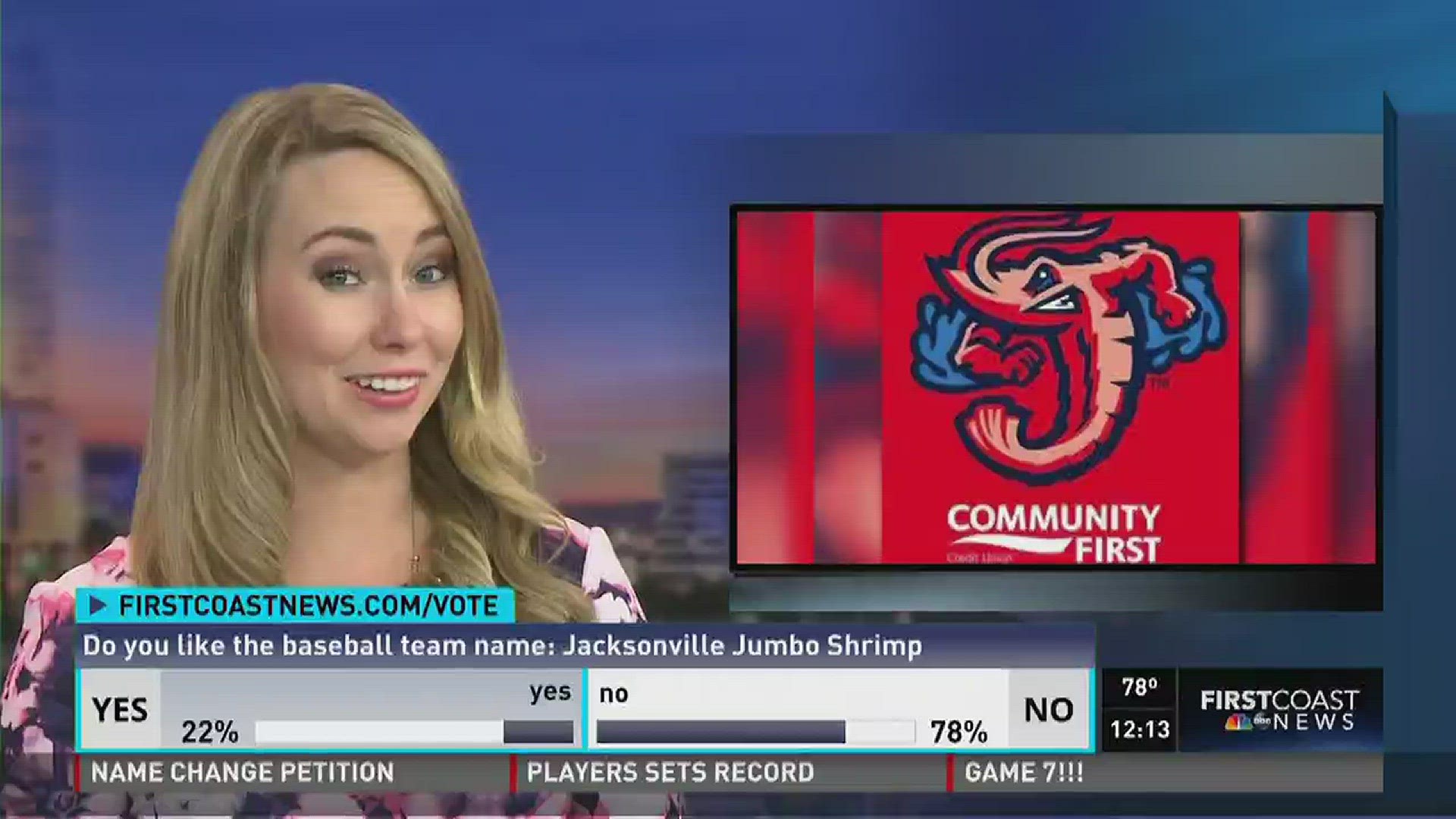 Jacksonville Suns change their name to Jacksonville Jumbo Shrimp. Viewers weigh-in on social media. 11/02/2016