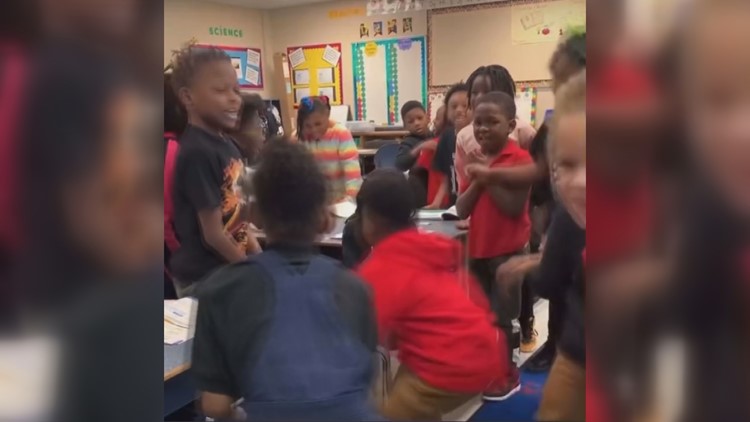 Video shows elementary students getting hyped over math challenge