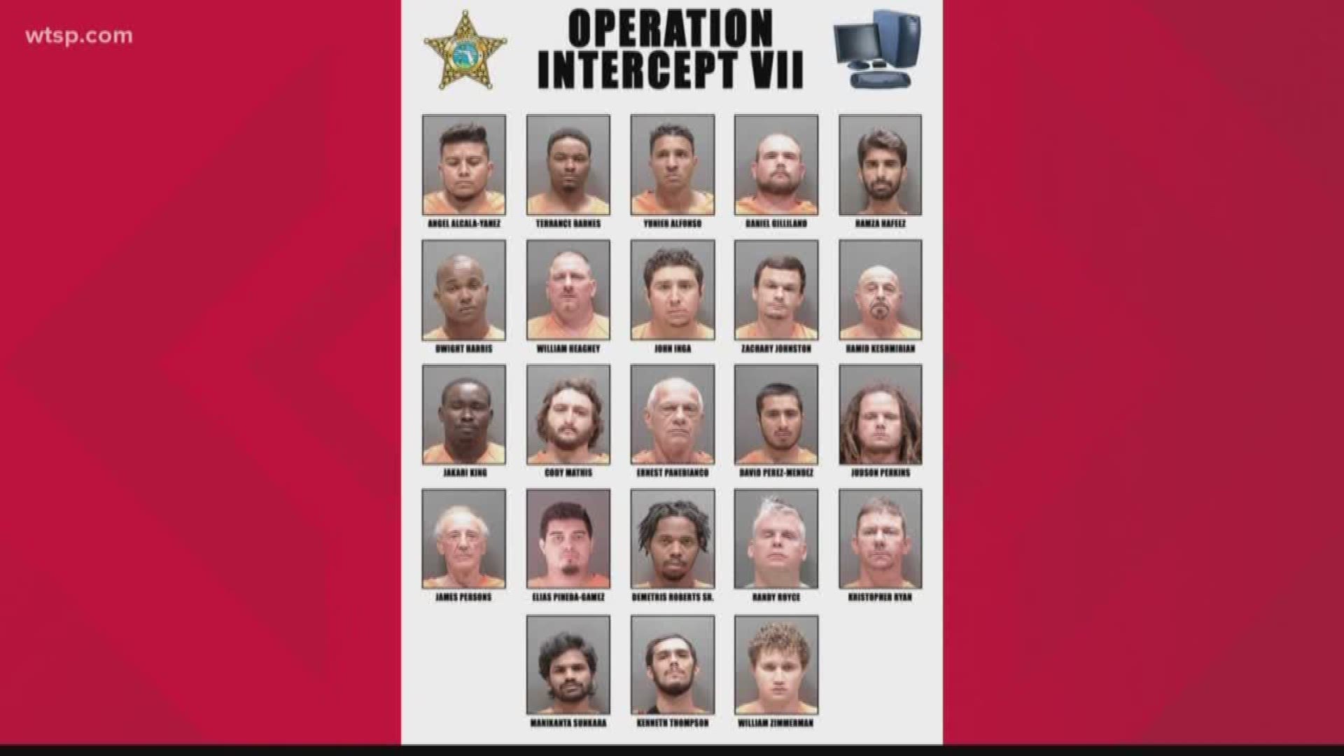 The Sarasota County Sheriff's Office said the arrests were part of Operation Intercept VII.