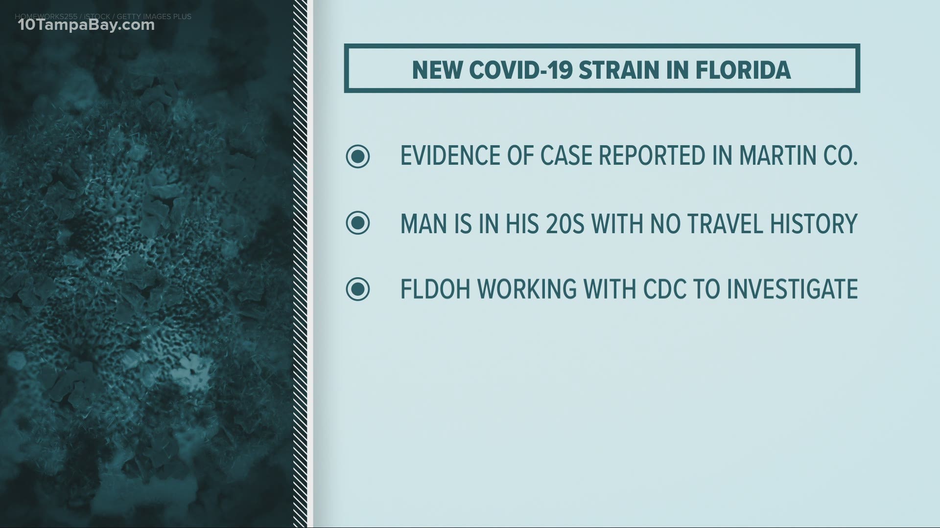 The Florida Department of Health is working with the CDC on the investigation.