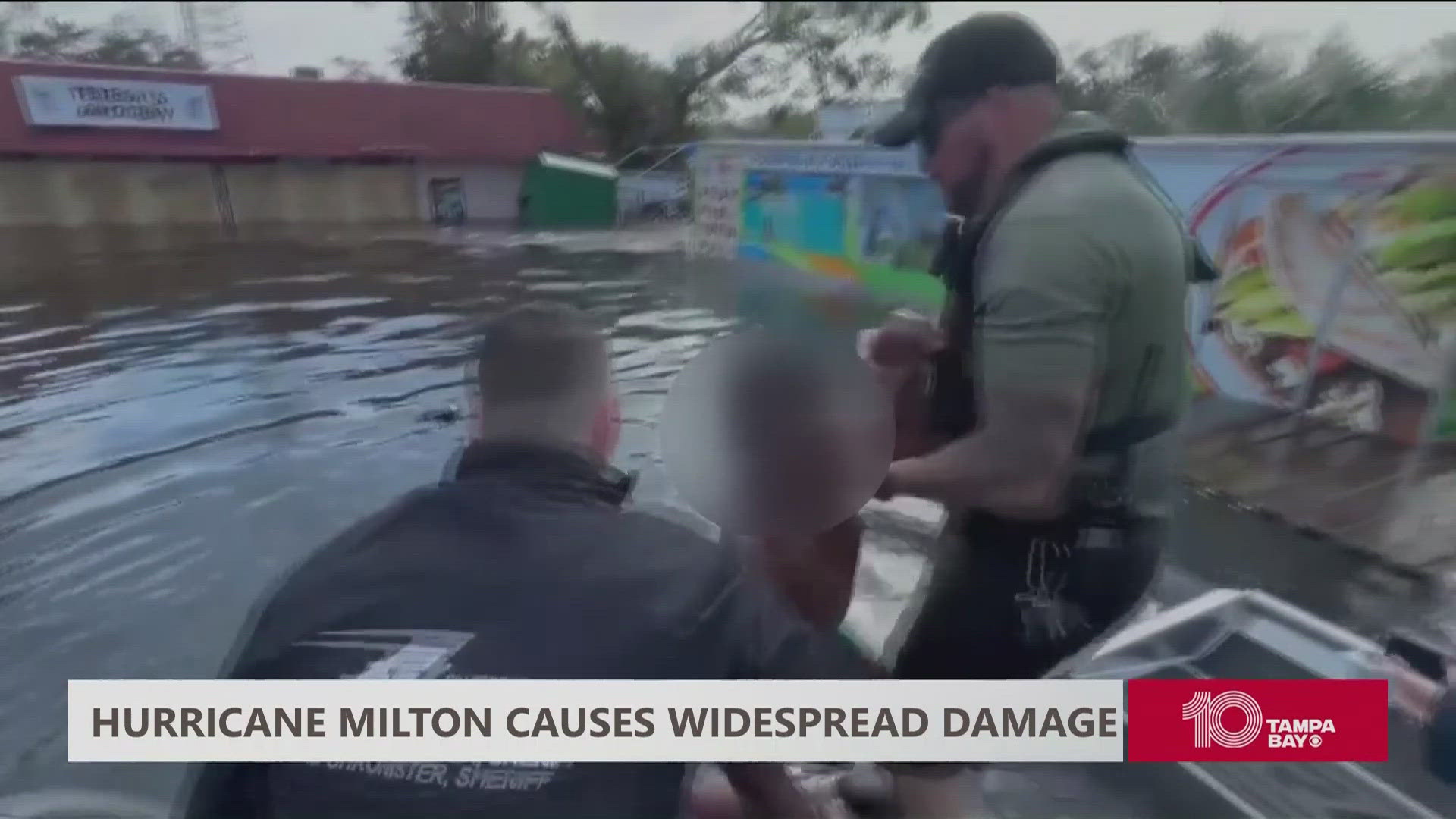 Hillsborough County Sheriff's Office rescued a boy from floodwaters after Milton.