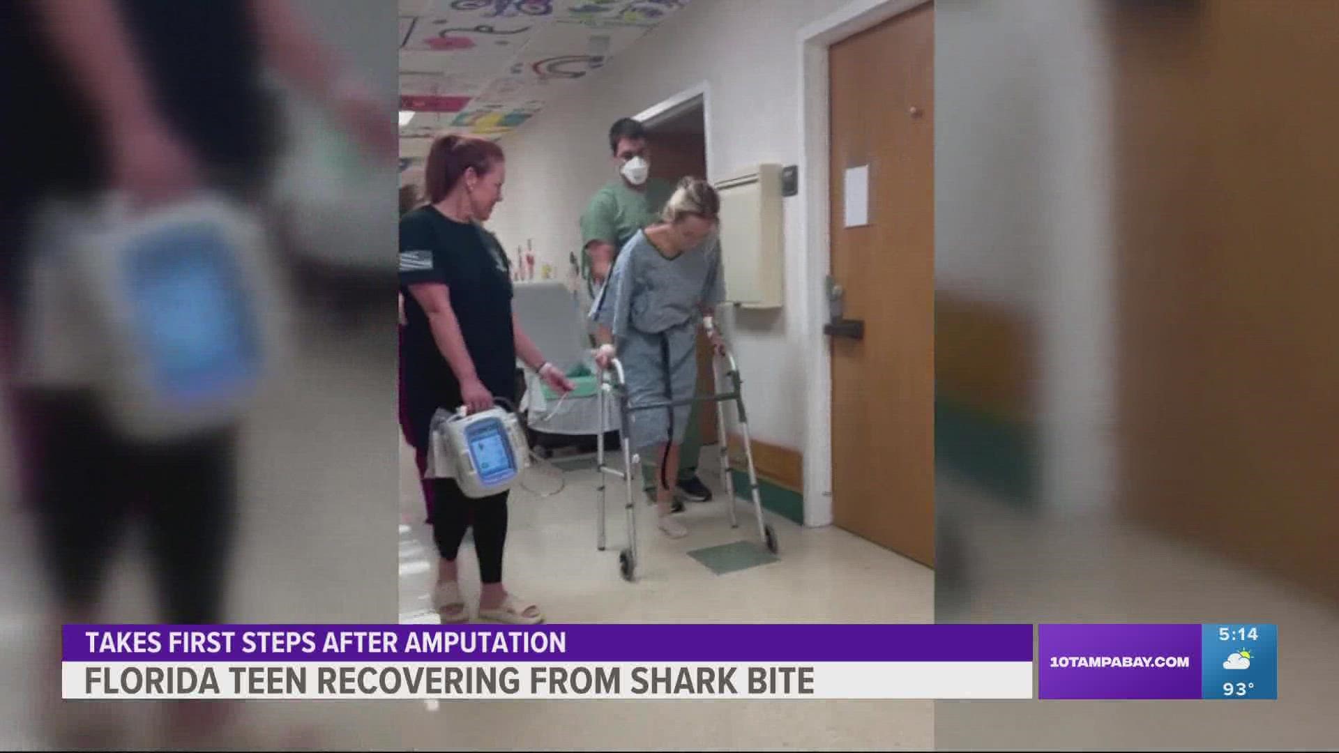 Addison's family shared a video of her taking her first steps just one day after the surgery.